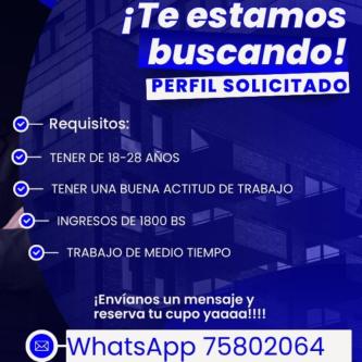 Requiero personal de trabajo en Cochabamba - Imagen 1