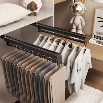 Retractable Hanger Clothes Pants Rack Storage Handy Tool … in Singapore - Image 1