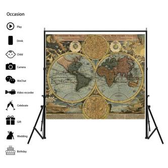 Retro World Map Party Decoration Backdrop | Multipurpose … in Singapore - Image 1