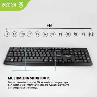 Robot KM3100 Keyboard + Mouse Wireless Original in Singapore - Image 1