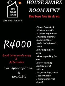 Room Rent / House Share in Durban - Image 1