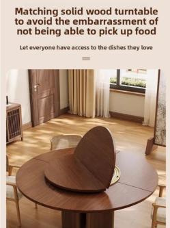 Round Table Four-fold Foldable Round Table With Turntable … in Singapore - Image 1