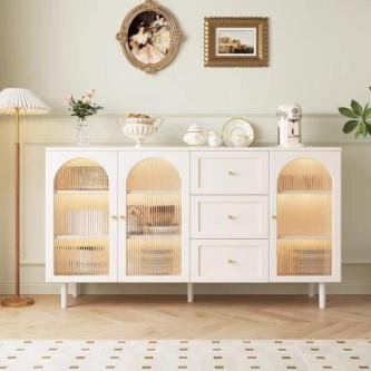 Rural Style French Dining Cabinet Modern And Simple Rattan … in Singapore - Image 1