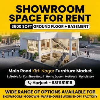 SHOWROOM SPACE FOR RENT – MAIN ROAD KIRTI NAGAR in Delhi - Image 1