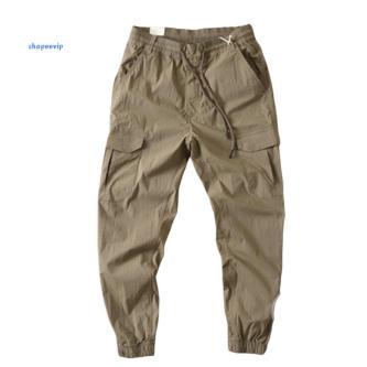 SPVPZ Men Cargo Pants Solid Color Drawstring Flap Pockets … in Singapore - Image 1