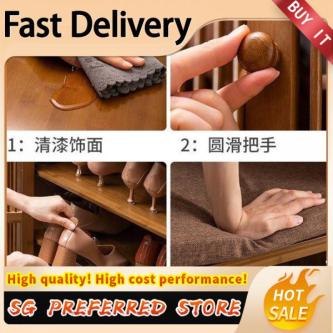 SUICHENG Bamboo Shoe Cabinet Rack Simple Multi-layer Door … in Singapore - Image 1