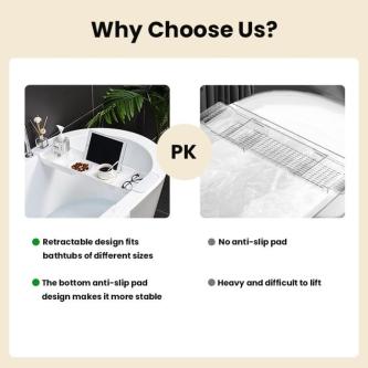 Scalable Bathtub Drain Rack Simple Plastic Rack Bathtub … in Singapore - Image 1