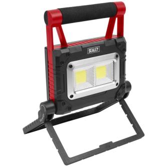 Sealey Solar Rechargeable COB LED Work Light Black / Red in Oakham - Image 1