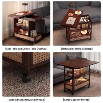 Side Table Coffee Table Foldable Mobile Sofa Side Cabinet … in Bukit Batok - Image 1