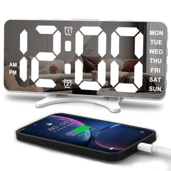Smart LED Mirror Digital Clock Alarm Clock LED Digital … in Townsville - Image 1