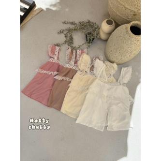 Spaghetti Strap Top With Ruffled Sleeves And Full Lace … in Petaling Jaya - Image 1