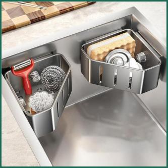 Sponge Holder Triangle Corner Rack with Suction Cup Kitchen … in Singapore - Image 1