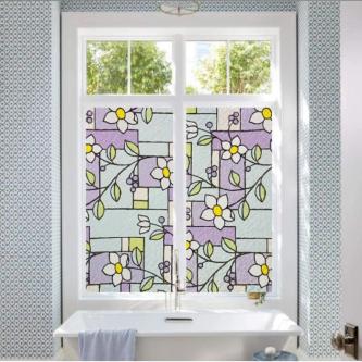 Stained Glass Window Film Color Flower Privacy Decorative … in Bishan - Image 1