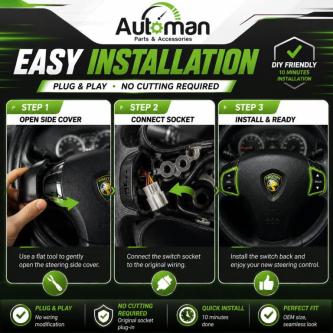 Steering Switch Volume Search Button Proton Waja Audio … in Taman Johor Jaya - Image 1