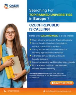 Study Medicine in Czech Republic with Qadri International in Dubai - Image 1