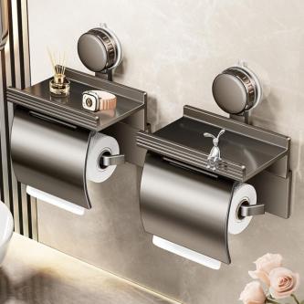 Suction Cup Roll Paper Hoder Wall Mounted Roll Paper Rack … in Singapore - Image 1