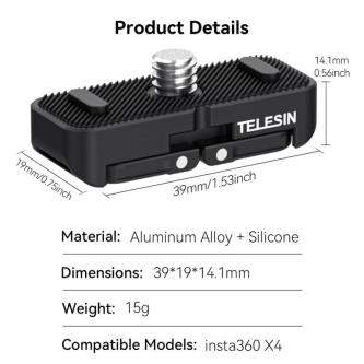 TELESIN Multifunctional Magnetic Quick Release Adapter Base … in Singapore - Image 1