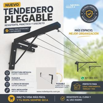 TENDEDERO PLEGABLE / SECADOR / COLGADOR / RACK / MOBELSPORTS en Arequipa - Imagen 1