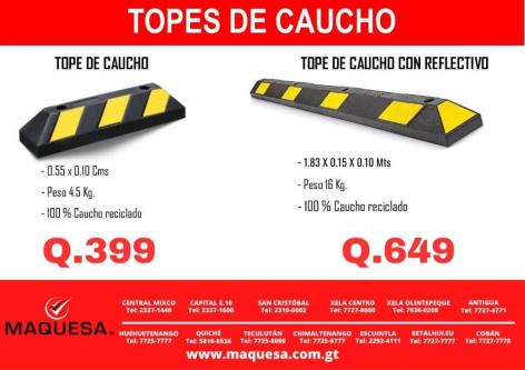 TOPES DE CAUCHO CON REFLECTIVOS en Retalhuleu - Imagen 4