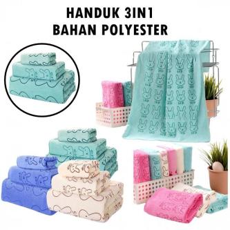 TOWEL SET 3IN1 Polyester fiber Soft material multifunctional … in Singapore - Image 1