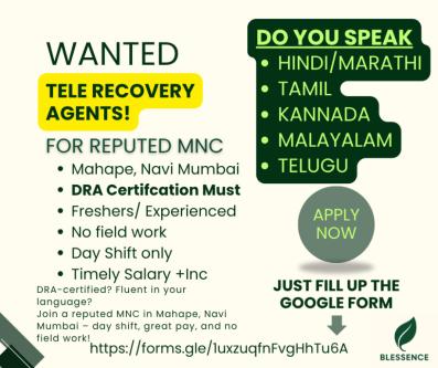 Tele Recovery Agent (Debt Recovery Agent) in Navi Mumbai - Image 1