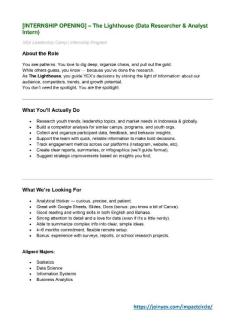 The Lighthouse (Data Researcher & Analyst Intern) in Denpasar - Image 2