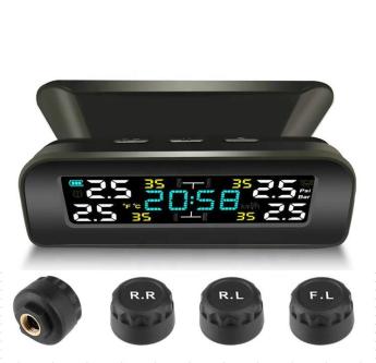 Tire Pressure Monitoring System Solar Clock LCD Display Car … in Brisbane - Image 1