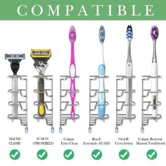 Toothbrush Holder Wall Stainless Steel Toothbrush Rack … in Singapore - Image 1