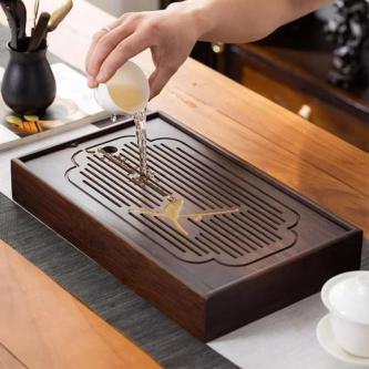 USNOW Chinese Tea Tray, Natural Bamboo Rectangular Tea … in Singapore - Image 1
