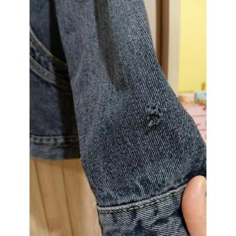 Used Denim Jacket New Beautiful Dark Color Defect 2 Points … in Singapore - Image 1