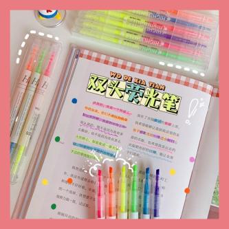 Useful Multi-Color Double-Headed Pastel Highlighter Pen Set … in Taman Johor Jaya - Image 1