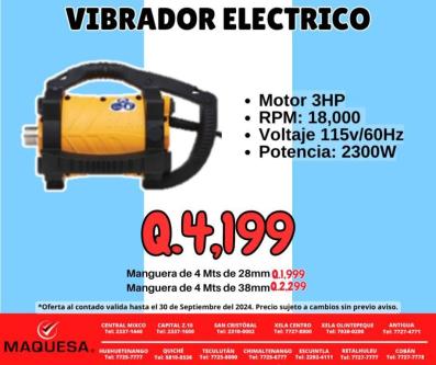 VIBRADOR ELECTRICO DE CONCRETO en Quetzaltenango - Imagen 1