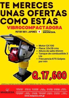 VIBROCOMPACTADORA MOTOR HONDA en Quetzaltenango - Imagen 3