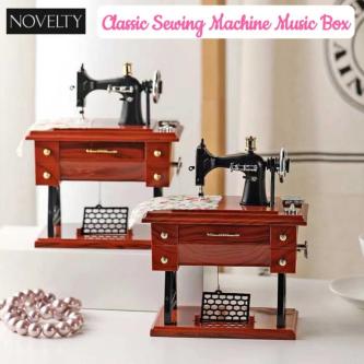 Vintage Mini Sewing Machine Music Box, Classic Tabletop … in Singapore - Image 1