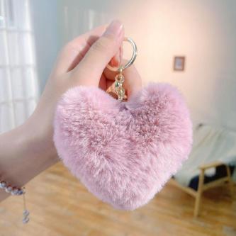 WOODENARTX Plush Bag Pendant, Solid Color Imitation Rabbit … in Singapore - Image 1