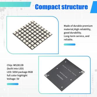 WS2812 LED 5050 RGB 8x8 LED Matrix WS2812B 8x8 64-Bit Full … in Kuala Lumpur - Image 1