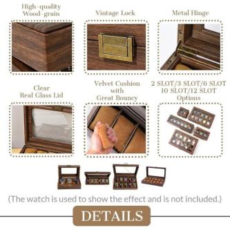 Watch Storage Box 2/3/6/10/12 Slot Watch Box Protable … in Singapore - Image 1