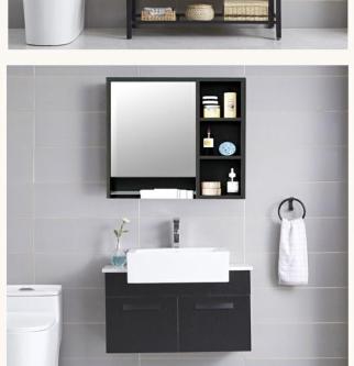 With Solid Wood Separate Storage Rack For Bathroom Mirror … in Geylang - Image 1