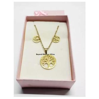 Womens Tree Of Life Golden Jewelry Set in Kikuyu - Image 1