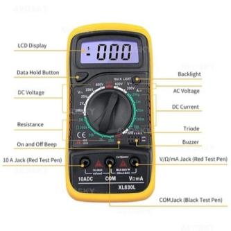 XL830L Digital Multimeter Backlight LCD Screen Voltmeter … in Subang Jaya - Image 1