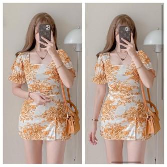 ZLO2 Terno Puff Sleeves Top and Skort Coordinates Set Crepe … in Subang Jaya - Image 1