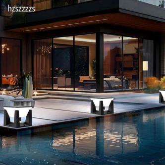【hzszzzzs】LED Solar Column Headlight LED Solar Pillar … in Singapore - Image 1