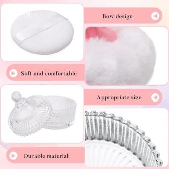 【lezheng】Body Powder Puff and Container Set , Dusting … in Singapore - Image 1